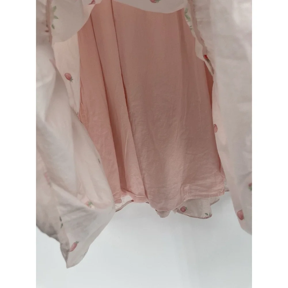 Rachel Parcell Tiered Pink Strawberry Skirt Pull-on XS - Picture 6 of 7